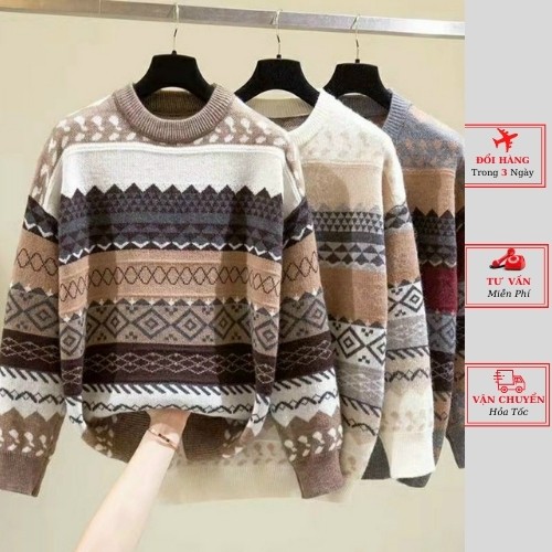 Áo len vintage thổ cẩm dài tay nữ ulzzang hàn quốc thời trang yolo fashion