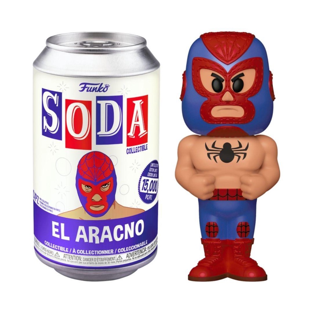 Mô hình El Aracno 13cm Spider Man (Luchadores) Funko Vinyl Soda Nhựa PVC CHÍNH HÃNG MỸ EAFK01