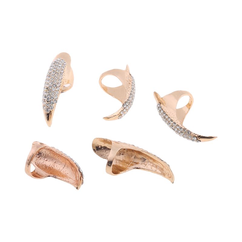 Set 10 Nhẫn Móng Vuốt Đại Bàng Phong Cách Gothic Cho Tiệc Halloween