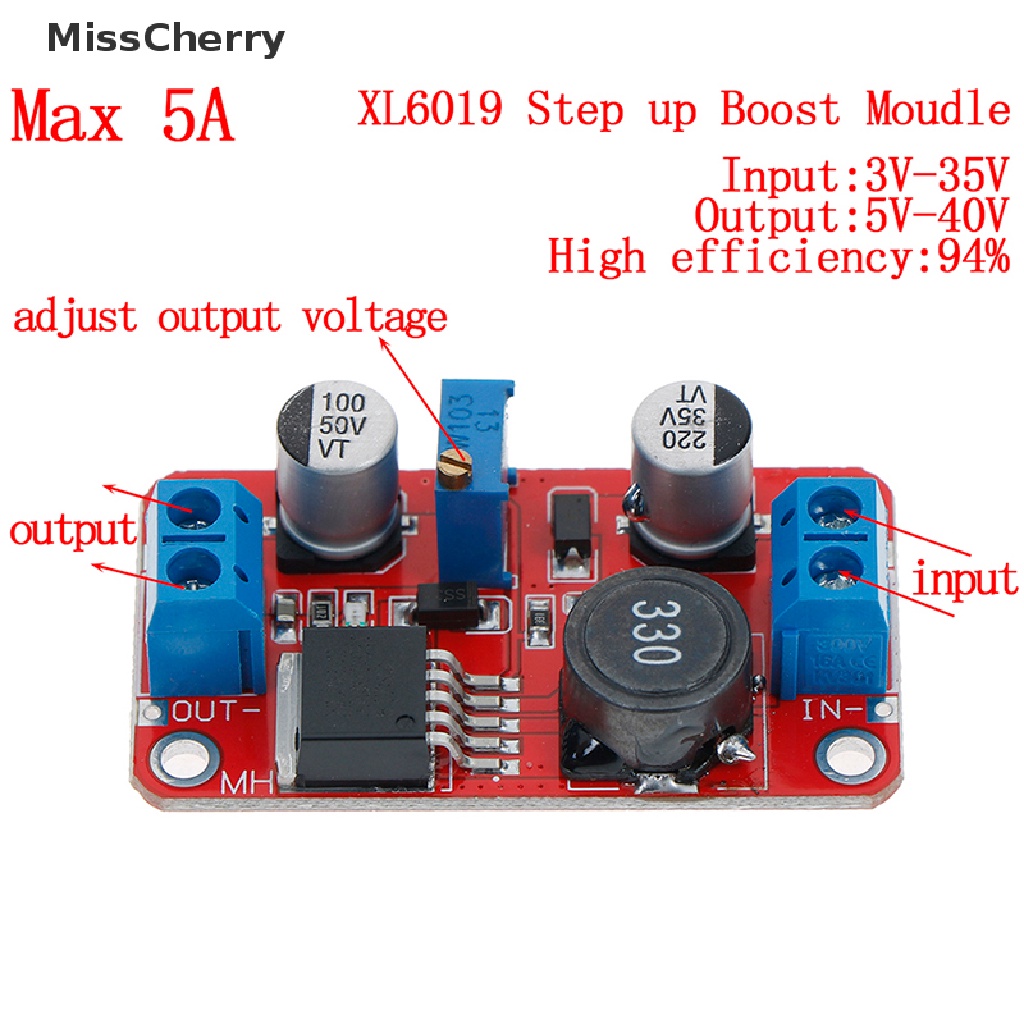 Bảng mạch tăng áp 5A DC-DC 3.3V-35V lên 5V 6V 9V 12V 24V chuyên dụng