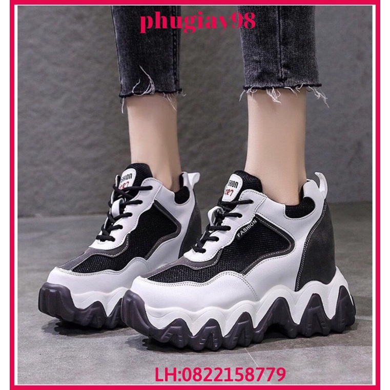 Giầy đế độn tăng chiều cao 10cm phong cách thê thao siêu nhẹ và êm chuẩn cao cấp