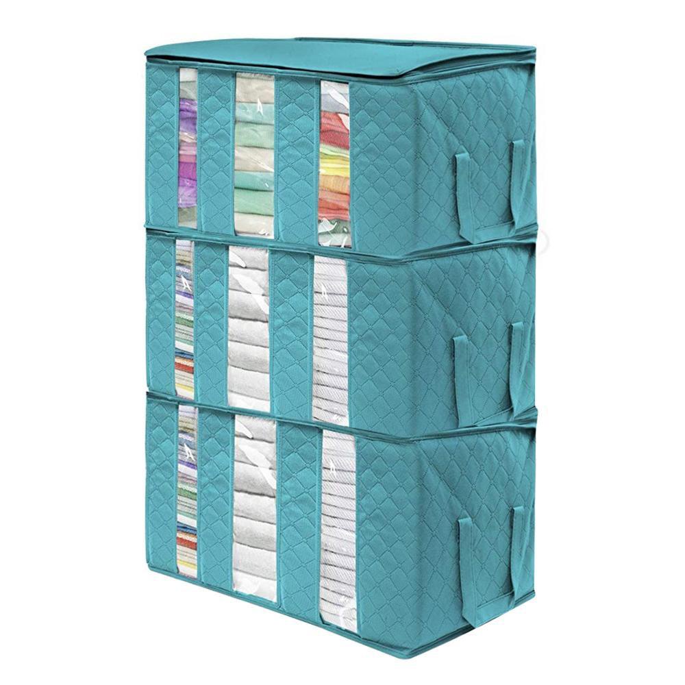 KUNHEV 1 / 2 / 3 Túi Vải Không Dệt Đựng Đồ Chống Bụi Có Thể Gấp Gọn Tiện Dụng