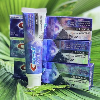[ Mẫu Mới ] Kem Đánh Răng Than Hoạt Tính Crest 3D White Charcoal làm trắng răng 116G USA