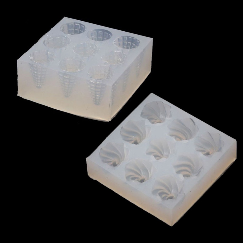 Khuôn làm mặt dây chuyền hình kem ốc quế 3D mini bằng nhựa resin