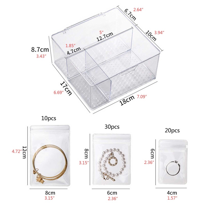 Flgo Hộp Đựng Trang Sức Bằng Nhựa PVC Tiện Dụng