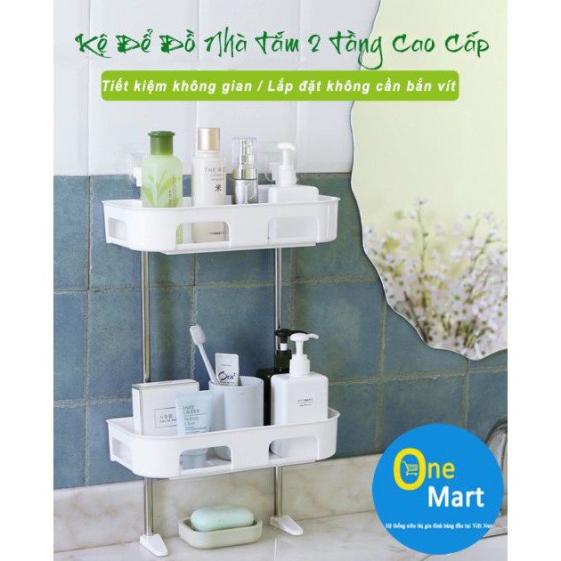 Kệ Để Đồ Nhà Tắm 2 Tầng Áp Tường Đa Năng Tiện Lợi