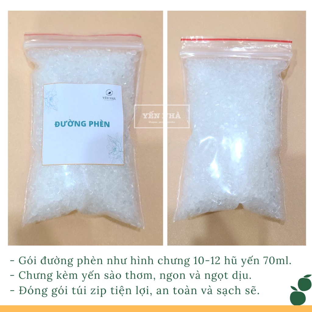 100g Đường Phèn Hạt Nhỏ Chưng Kèm Yến Sào
