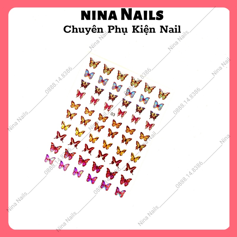 Sticker Hình Bướm Dán Móng Tay Hiệu Ứng 3D Cực Đẹp