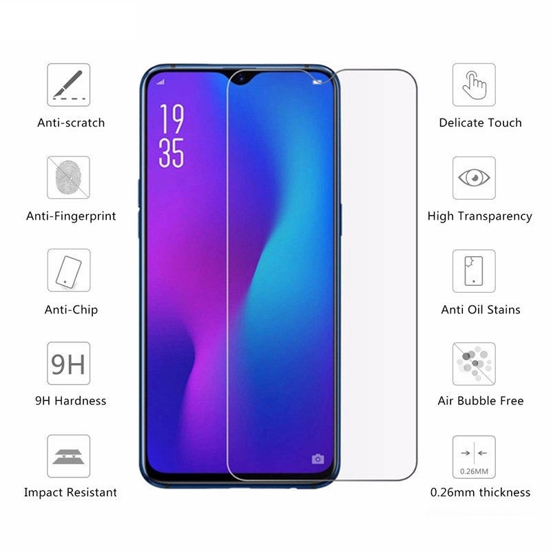 Kính Cường Lực 9H Bảo Vệ Màn Hình Cho OPPO A3S A5S A12 A31 A5 A9 2020 Realme 5 3 6 Pro Realme 5i 6i 5S C3 C2 A92S Reno 3 Pro 2F