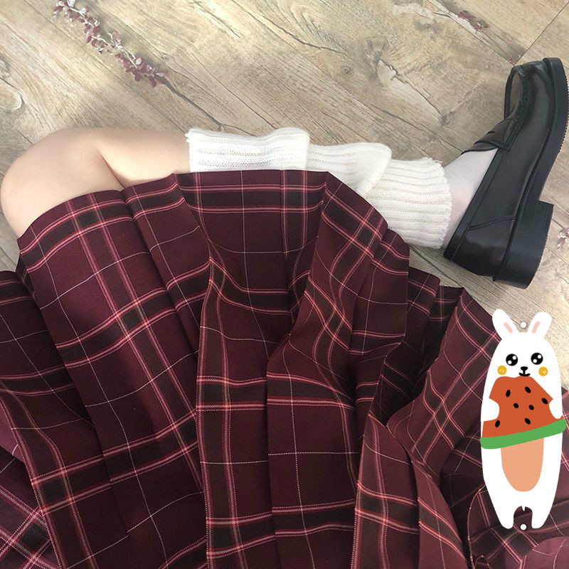 Chân váy xếp ly phong cách đồng phục nữ sinh Nhật Bản【Free Bow】