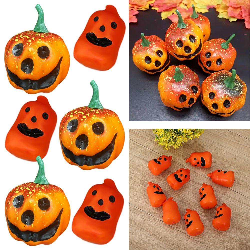 Bộ 6 Kẹp Tóc Hóa Trang Halloween Độc Đáo|Bí Ngô Nhân Tạo Trang Trí Lễ Tạ Ơn