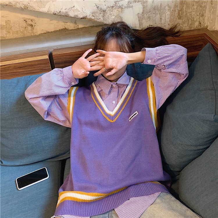 [ORDER] SET ÁO LEN GI LÊ KÈM SƠ MI TÍM MỘNG MƠ