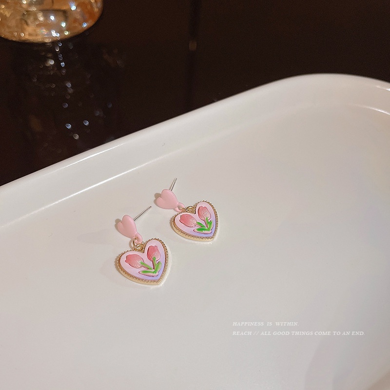 Bông Tai Mạ Bạc 925 Hình Hoa Tulip Phong Cách Mới Thời Trang Xuân Hè 2022