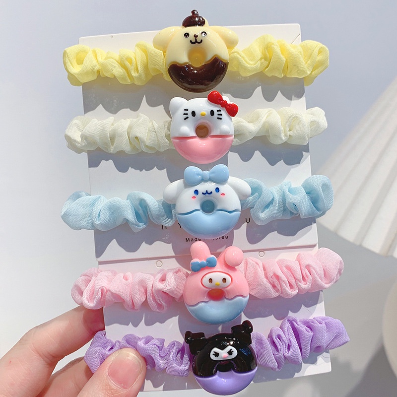 Dây Cột Tóc Hình Cún Cinnamon/ Bánh Donut Dễ Thương Đơn Giản