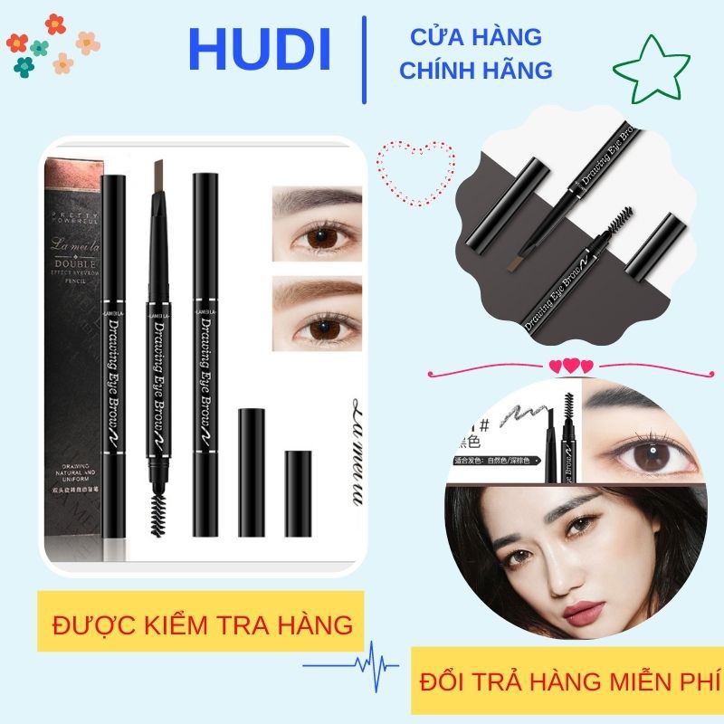 Chì Kẻ Mày Double Effect Lameila 02 đầu không thấm nước