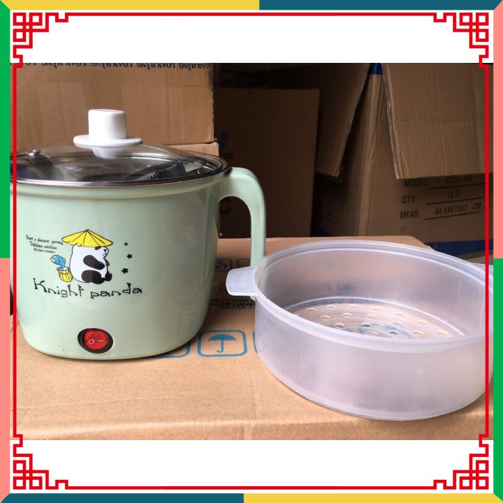 Ca Nấu Mì Điện Nồi Lẩu Mini Có Tặng Kèm Xửng Hấp Thiết Kế Điện Rất Tiện Lợi