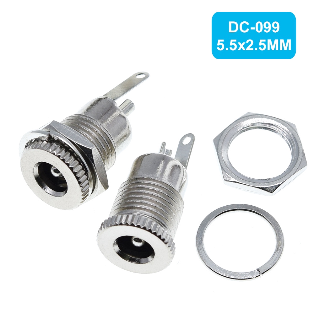 Đầu Kết Nối Jack Cắm Dc099 5.5x2.1mm Dc-099 11mm 5.5x2.5mm