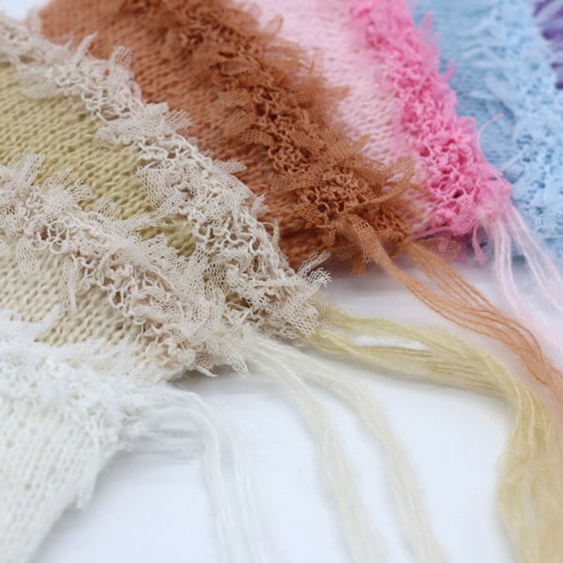 Haha Set Chăn + Nón Phối Ren Lông Siêu Mềm Hóa Trang Babe Born Accesorios 6 Màu Đáng Yêu Cho Bé Trai Và Bé Gái