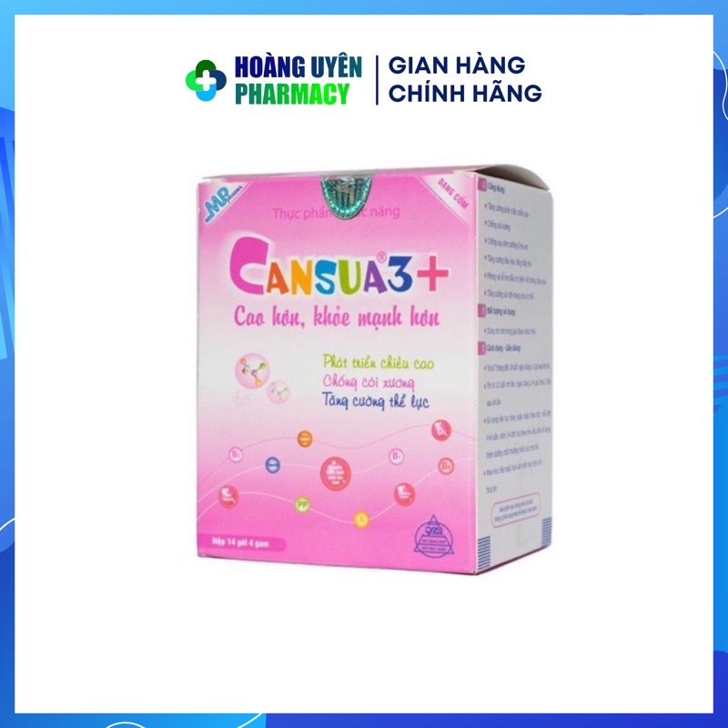 Cansua 3+ Hộp 14 gói - cốm bổ sung Canxi giúp tăng chiều cao