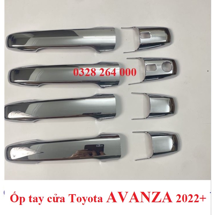 Ốp tay nắm, hõm cửa Xe Toyota Avanza 2022 2023 Mạ Crom cao cấp
