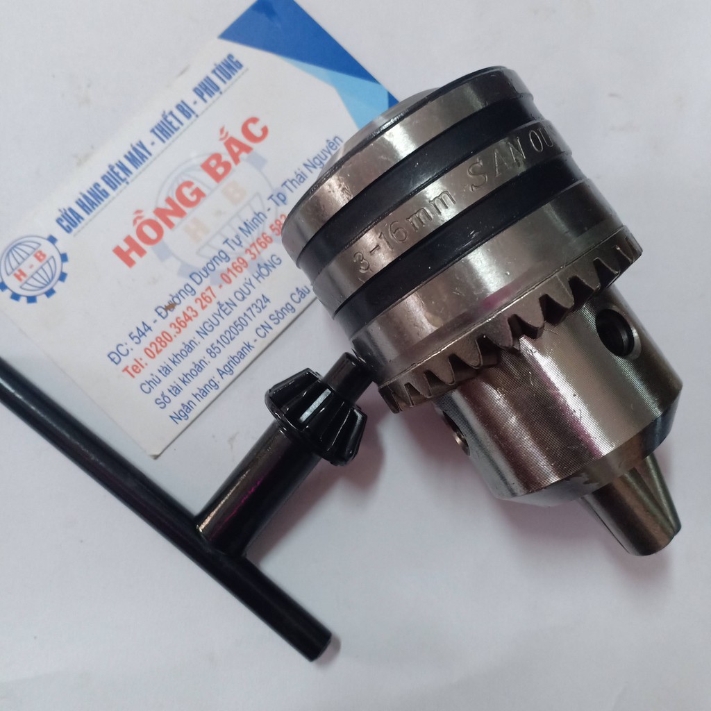 Đầu Mang Ranh  Kẹp Mũi Khoan 3- 16mm - Trục côn lắp cho máy khoan cần,khoan bàn