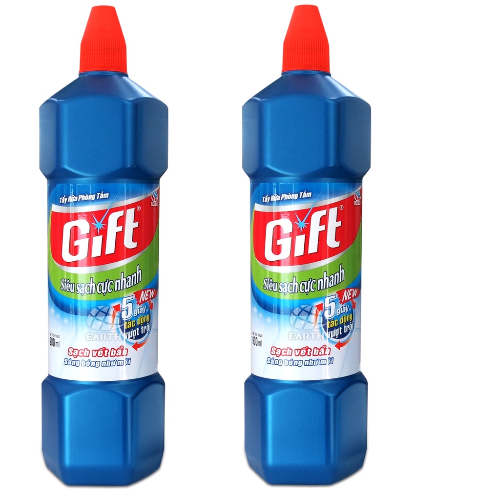 COMBO 2 Chai Nước tẩy Toilet, nhà tắm Gift 900ml Siêu Sạch Cực Nhanh