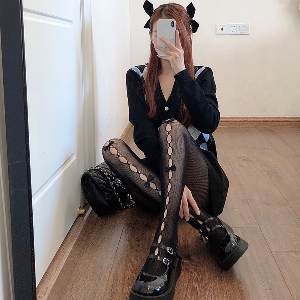 Quần tất ren đính nơ phong cách lolita quyến rũ dễ thương cho nữ