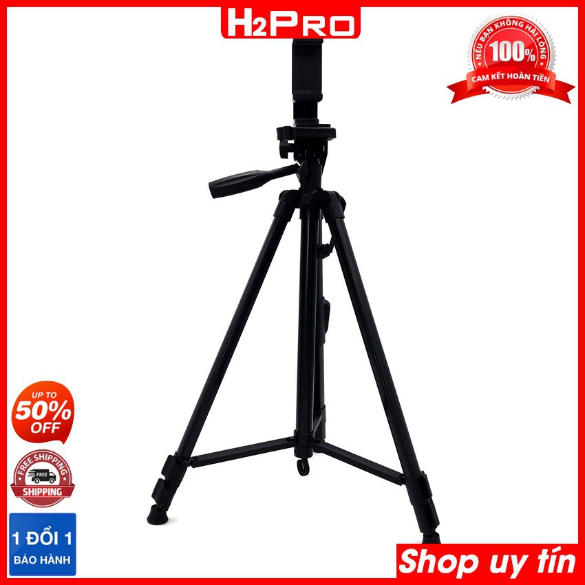 Chân Máy Ảnh, Điện Thoại Tripod 3388 Điều Khiển Từ Xa, Cao 1.4M, Khung Nhôm Chắc Chắn, Chụp Ảnh, Quay Video-H2pro Tech