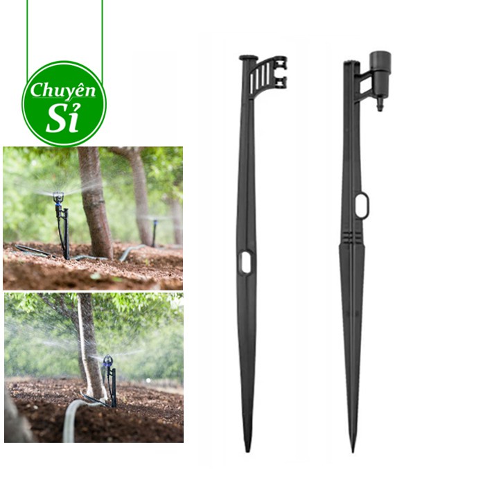 Cây Cắm Đỡ Béc Tưới 45Cm - 2 Đầu Gài Và Ren 17Mm Dùng Cho Béc Phun Mưa, Béc Nhỏ Giọt