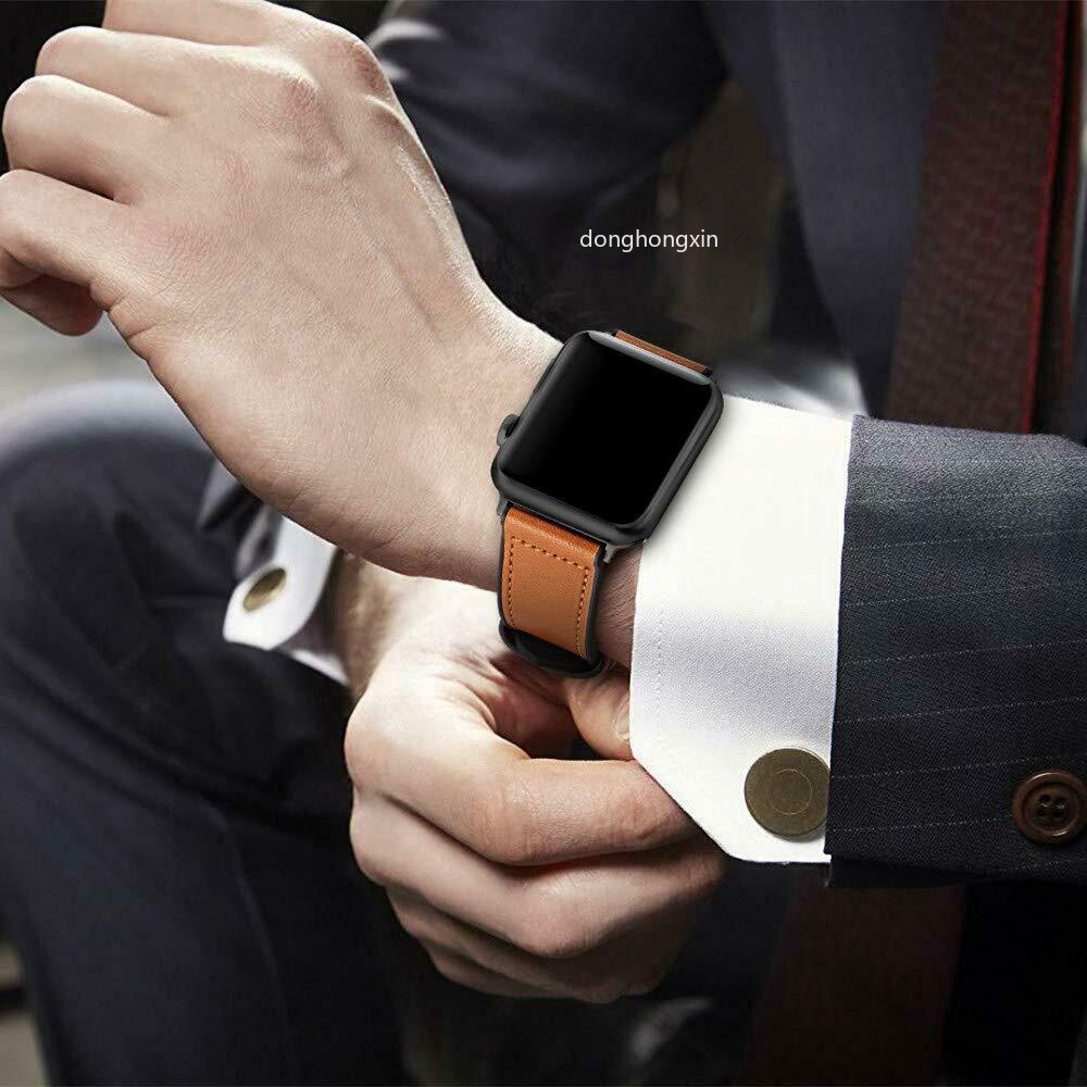 Dây Đeo Bằng Da Cho Đồng Hồ Thông Minh Apple Watch 40/44/41/45mm for iWatch Series 7 6 5 4 SE