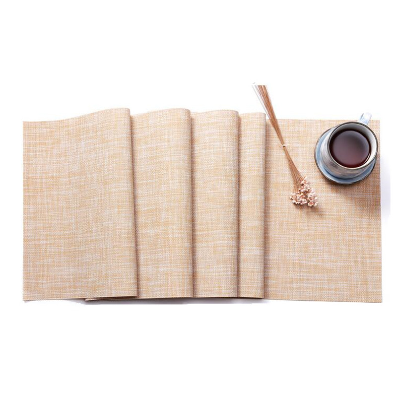 Long Size Japanese-style Solid Color Placemat PVC Woven Heat-insulating Table Runner Mat Waterproof Tableware Mats