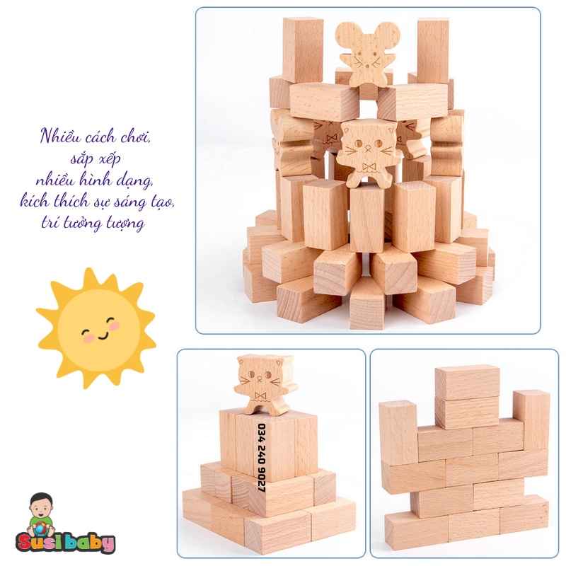 [ĐỒ CHƠI GIÁO DỤC SỚM] Đồ chơi gỗ gắp chuột đập chuột cho bé