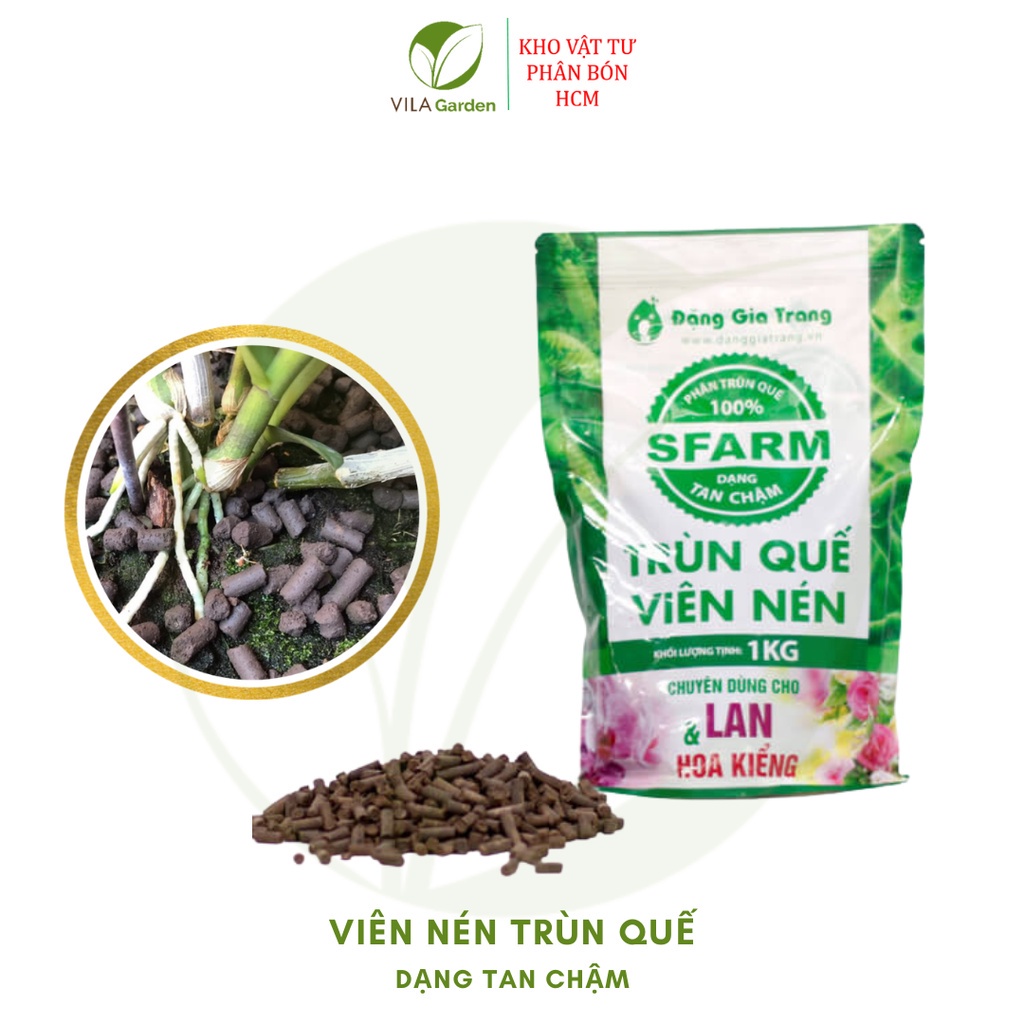 Phân trùn quế viên nén tan chậm SFARM 1kg