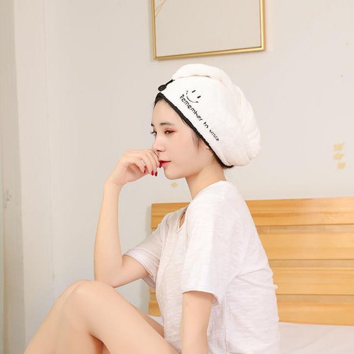 Khăn quấn ủ tóc lau khô siêu tốc - Khăn quấn lau khô tóc có nút cài