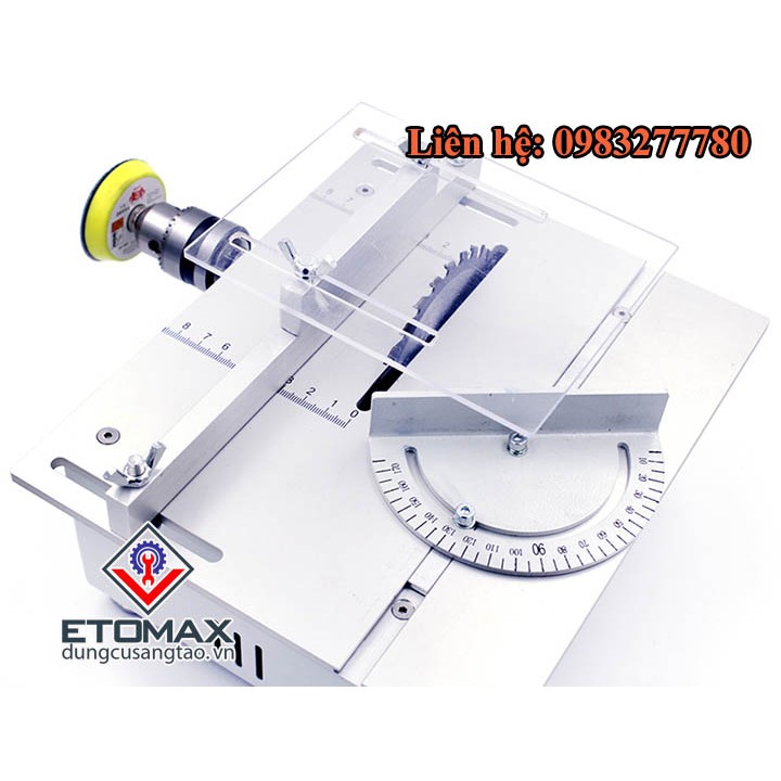 Máy cưa bàn mini đa năng V3, 2 chức năng trong 1, cưa bàn kết hợp khoan, mài, đánh bóng