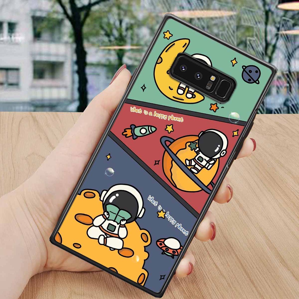 Ốp Samsung Note 8 in hình vũ trụ, phi hành gia bầu trời cute dễ thương