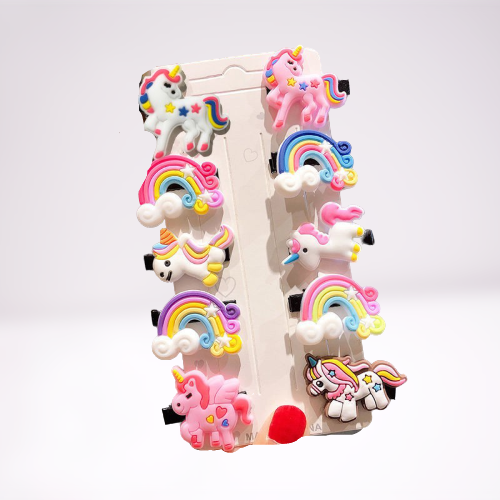 Set Kẹp Tóc Phối Hoạ Tiết Phong Cách Hoạt Hình Dễ Thương Cho Bé Gái