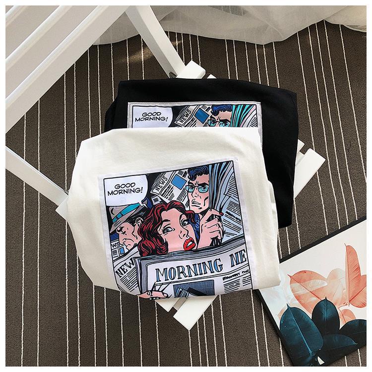 Áo Thun Tank Top Nữ A049 Form Rộng hoạt hình thể thao năng động Áo Phông 3 Lỗ Sát Nách thập Gym Yoga