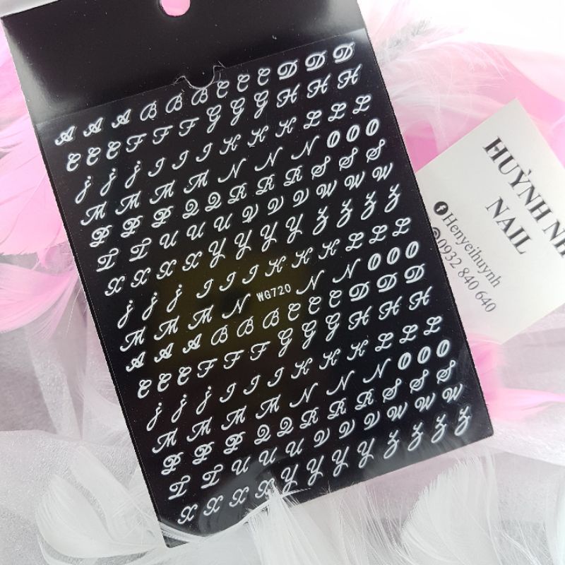 STICKER NAIL DÁN MÓNG MẪU CHỮ 💛 SỐ 💛 KÍ TỰ HÀNG LOẠI 1