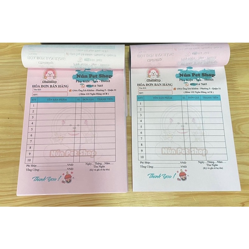 HOÁ ĐƠN 1-2 LIÊN 15x20cm 🌸🌸 IN THEO YÊU CẦU