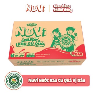 Nước trái cây rau củ quả hương vị dâu/cam 1 thùng 12 lốc 180ml