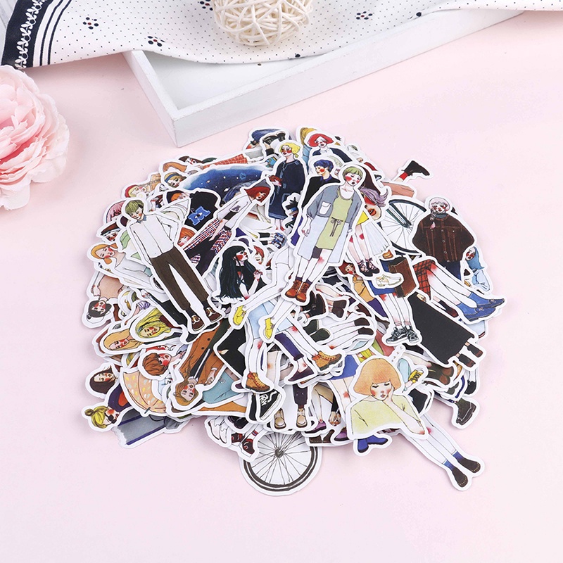 Set 280 Miếng Dán Trang Trí Nhật Ký Hình Cô Gái Đáng Yêu
