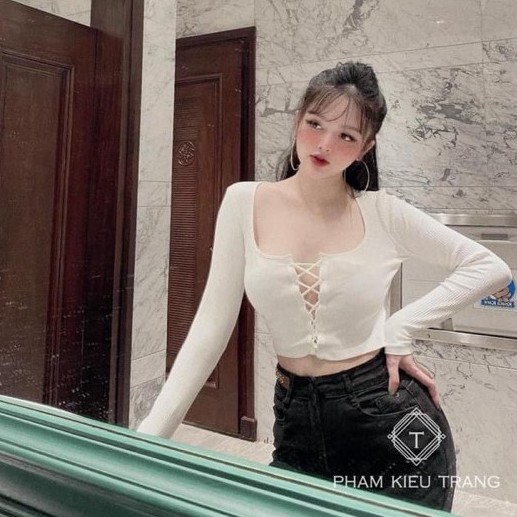 Áo thun tay dài xẻ ngực | BigBuy360 - bigbuy360.vn