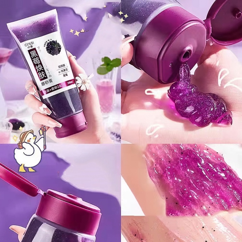 [combo 3 chai] Gel Tẩy Tế Bào Chết Mâm Xôi GINBI + tặng 1 kẹp