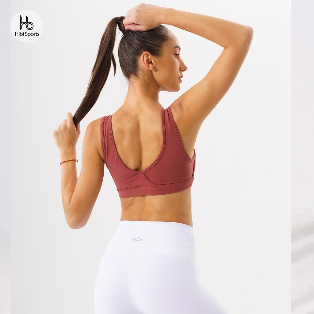 Áo tập Yoga Luxury Hibi Sports HA131 - Kiểu lưng xẻ tim - Kèm mút nâng ngực