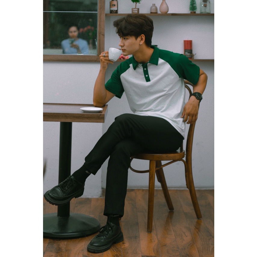 Áo polo phối xanh trắng siêu đẹp