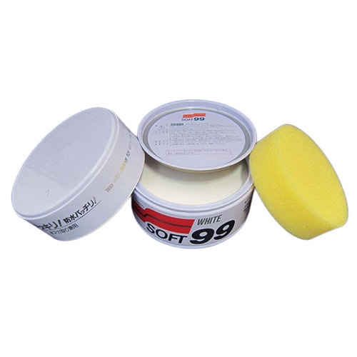 Sáp Vệ Sinh, Phủ Bóng Sơn Xe Ôtô Màu Trắng White Soft Wax Soft99 W-3 350gr