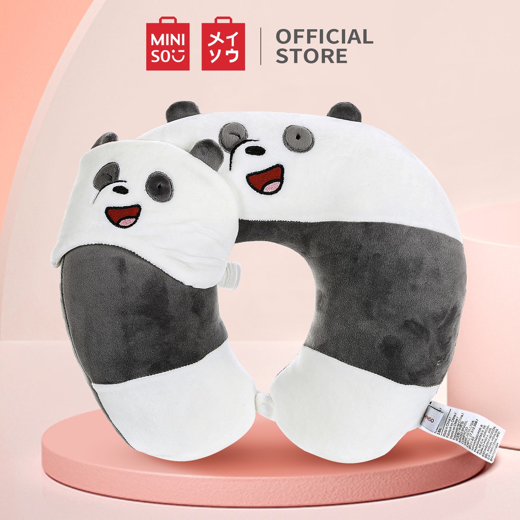 Gối chữ U Miniso hình gấu We Bare Bears U-shaped Neck Pillow (Panda)