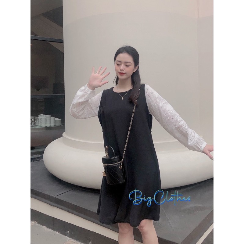 Đầm váy bigsize BigClothes thiết kế tay bồng ren dáng công sở BC021