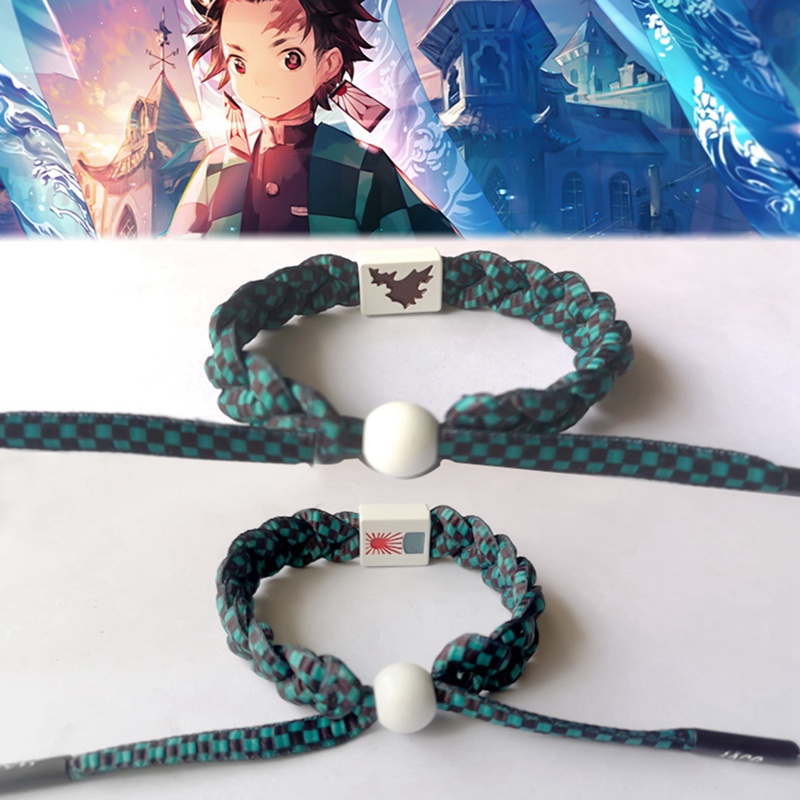 Vòng đeo tay dây bện họa tiết phong cách anime Demon Slayer Kimetsu No Yaiba cá tính thời trang dành cho cả nam và nữ